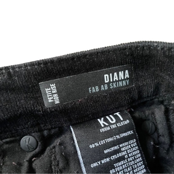 Kut From the Kloth Petite High Rise DIANA Fab Ab Skinny Corduroy Pants Size 0P - Picture 12 of 13